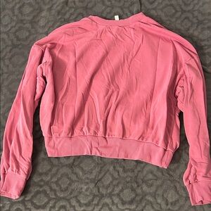 H&M Pink Cropped Crewneck Sweatshirt